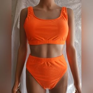 Woman two pieces swimsuit.